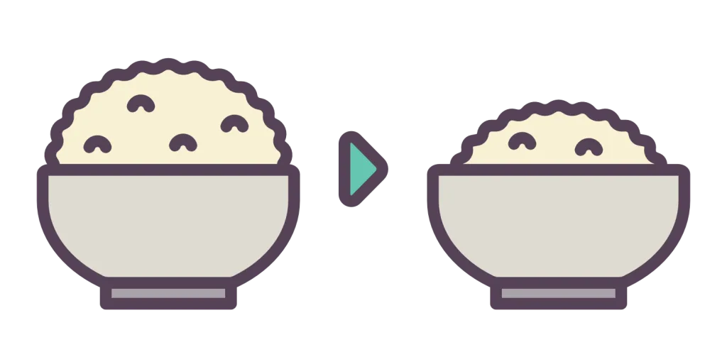 お米を減らしている