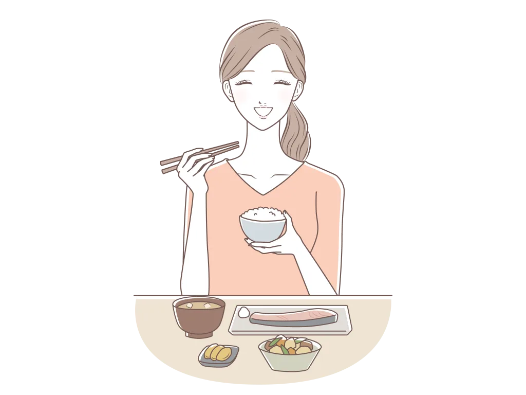 健康的な食事をする女性
