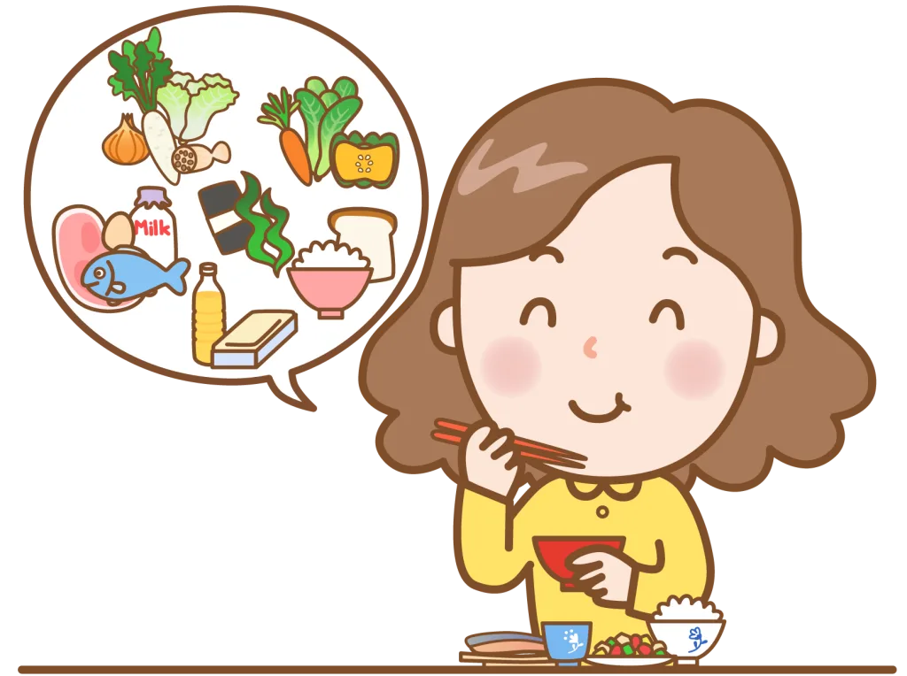 バランスの良い食事を考える女性